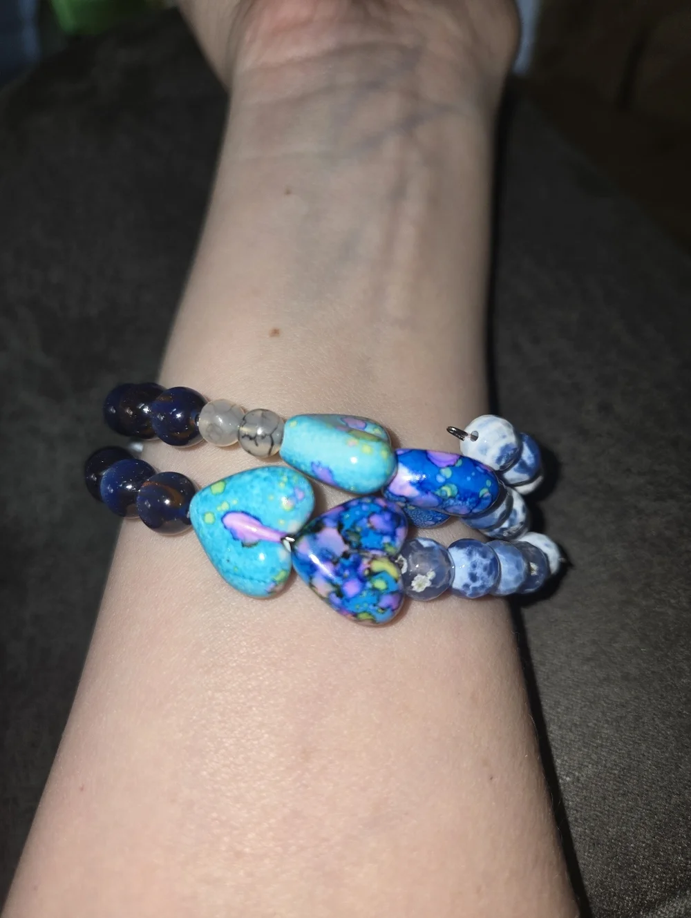 Boho Natural Gemstone Wrap Bracelet | Multicolor Stone Handmade 277 - Picture 2 of 6